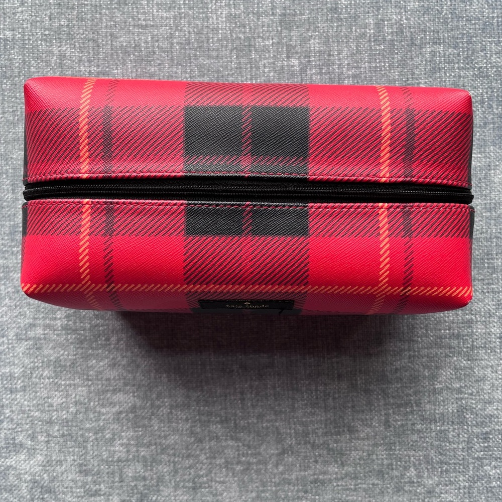 KATE SPADE | Red Plaid Boxy Pouch ♠️ - Picture 2 of 6